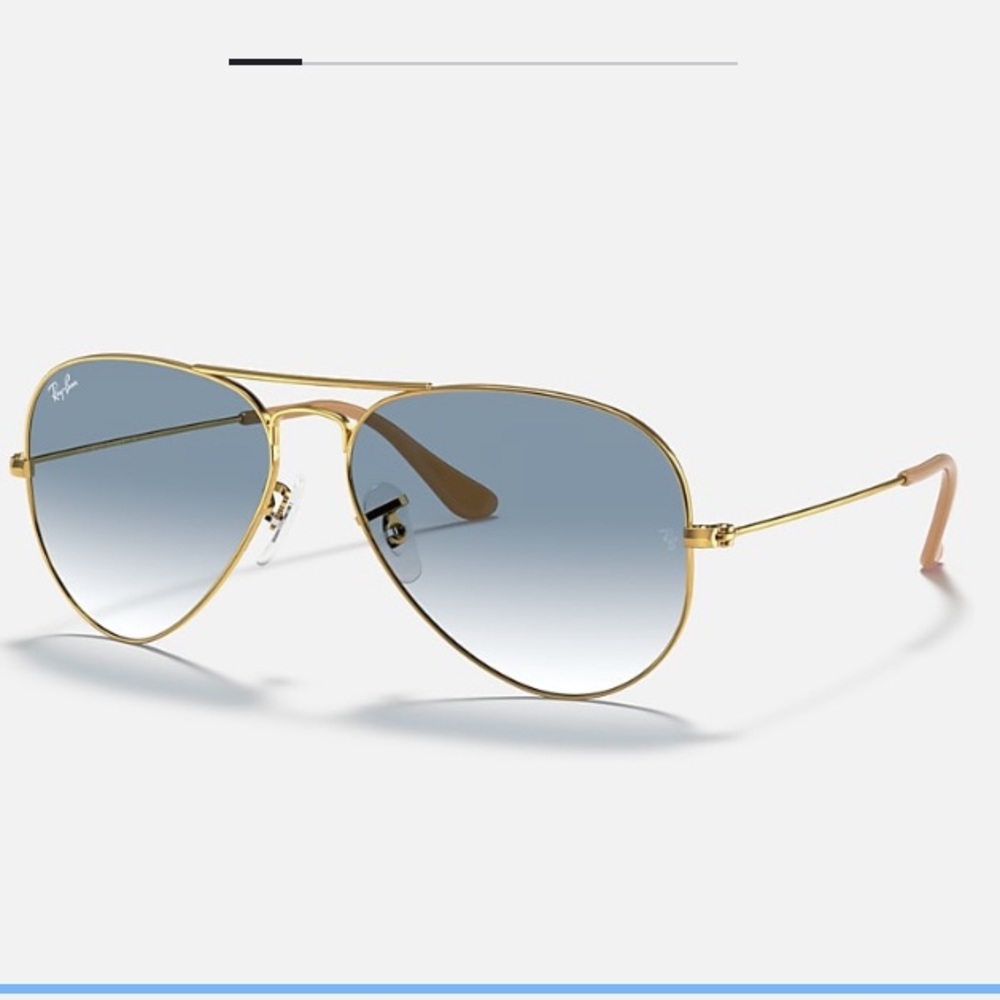 Ray-Ban aviator Gold with Light blue gradient lens (5814) with case